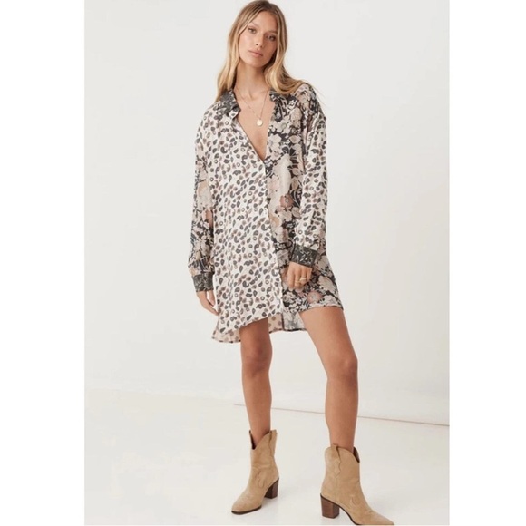 Spell Renew Patchwork Shirt Dress - Picture 1 of 8